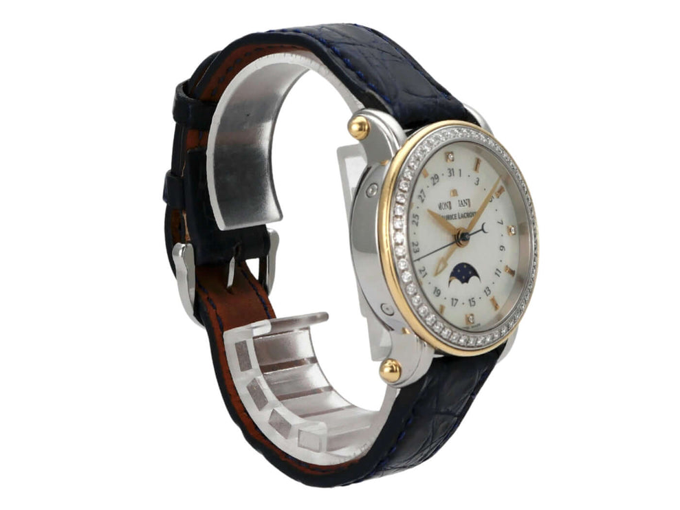Maurice Lacroix Masterpiece Phase de Lune Dame MP6066-DY501-17G mit Diamanten und Perlmutt-Zifferblatt
