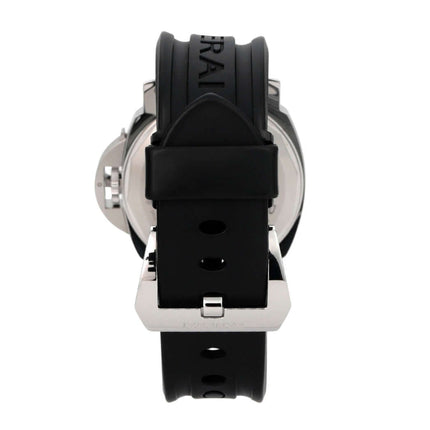 Panerai Luminor Marina Logo PAM00005 aus Edelstahl mit schwarzem Kautschukband und Dornschließe