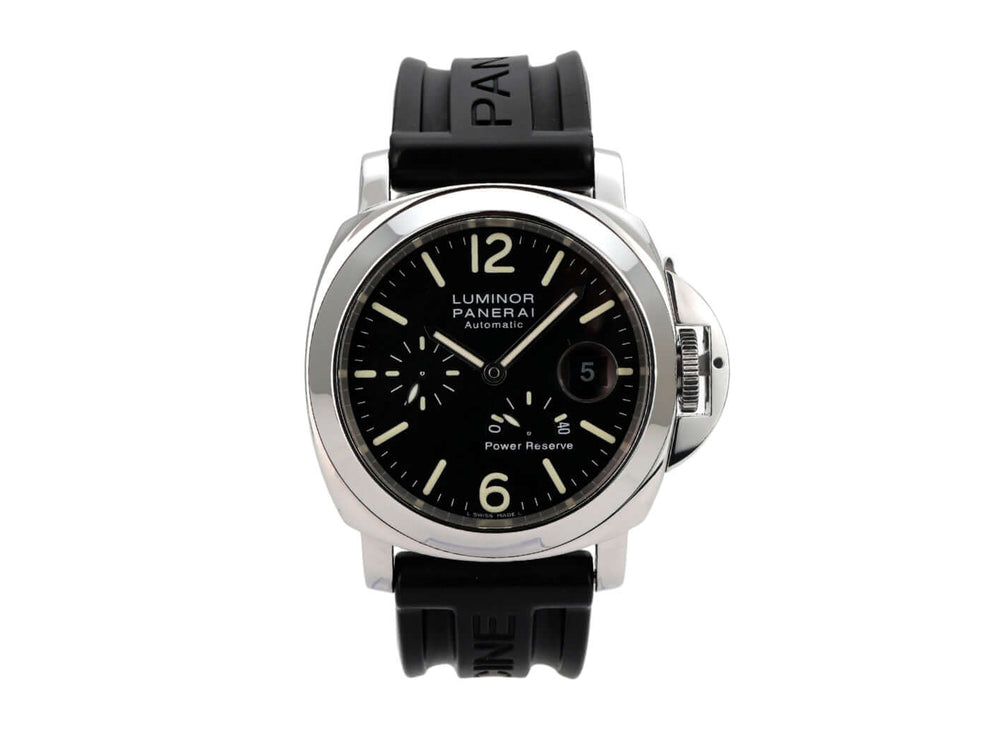 Panerai Luminor Power Reserve 44 mm PAM00090 Automatikuhr mit schwarzem Zifferblatt und Kautschukband