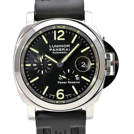 Panerai Luminor Power Reserve 44 mm PAM00090 Automatikuhr mit schwarzem Zifferblatt und Kautschukband
