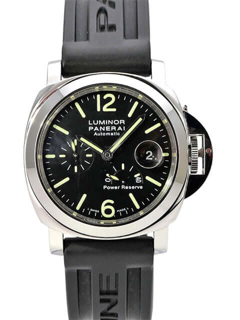 Panerai Luminor Power Reserve 44 mm PAM00090 Automatikuhr mit schwarzem Zifferblatt und Kautschukband