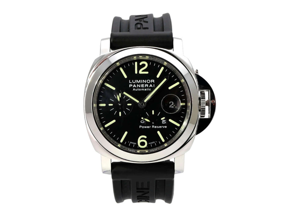 Panerai Luminor Power Reserve 44 mm PAM00090 mit schwarzem Zifferblatt und Kautschukband