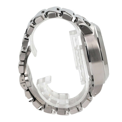 Seiteansicht der Panerai Luminor Marina PAM00220 mit satiniertem Edelstahlarmband und polierter Lünette.