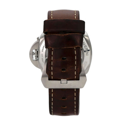 Panerai Luminor 1950 GMT 10 Days PAM00270, braunes Alligatorlederarmband mit Dornschließe, Edelstahlgehäuse