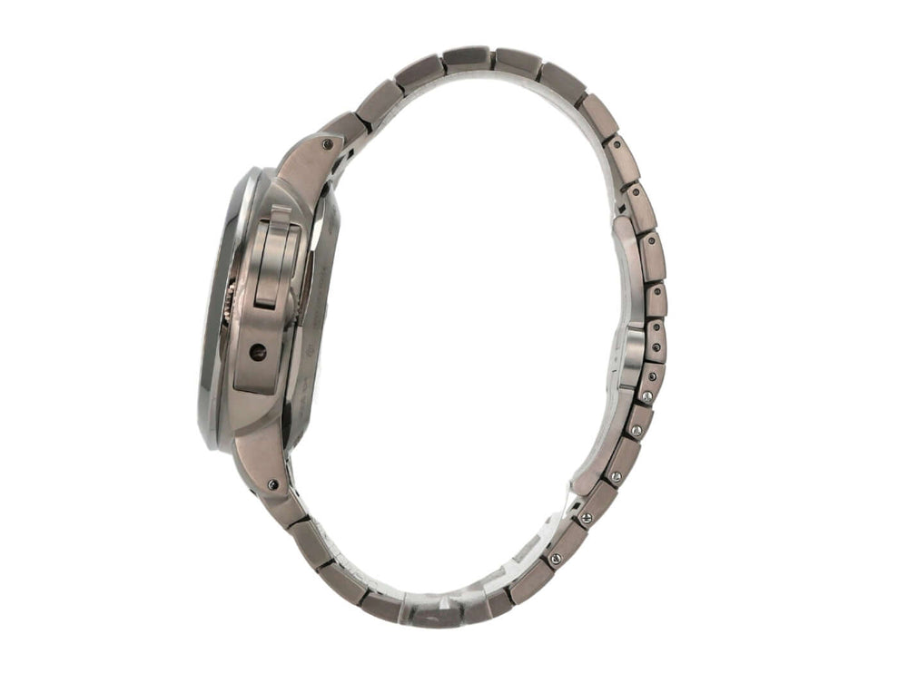 Panerai Luminor Marina 1950 3 Days Automatic Titanio PAM00352 seitliche Ansicht mit titanisiertem Armband.