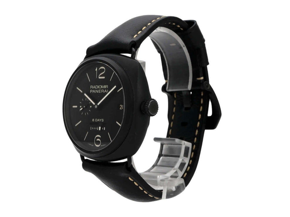 Panerai Radiomir 8 Days Ceramic PAM00384 Uhr mit schwarzem Keramikgehäuse und schwarzem Lederarmband