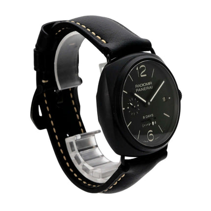 Panerai Radiomir 8 Days Ceramic PAM00384 mit schwarzem Keramikgehäuse und Lederarmband