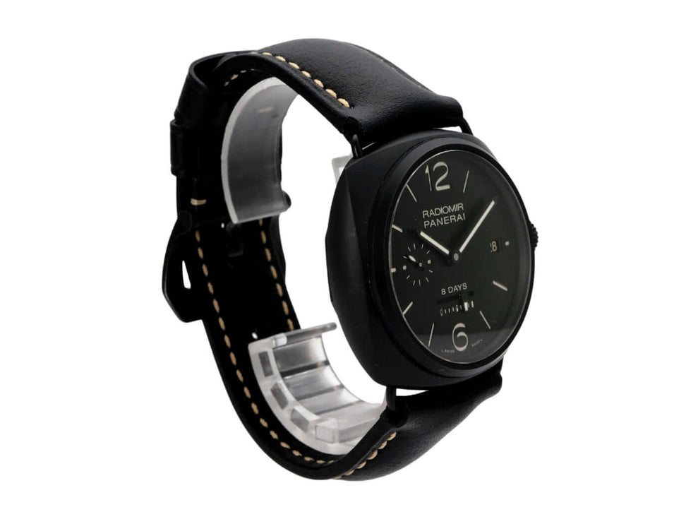 Panerai Radiomir 8 Days Ceramic PAM00384 mit schwarzem Keramikgehäuse und Lederarmband