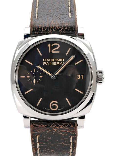 Panerai Radiomir 1940 3 Days PAM00514 mit schwarzem Zifferblatt und braunem Lederarmband