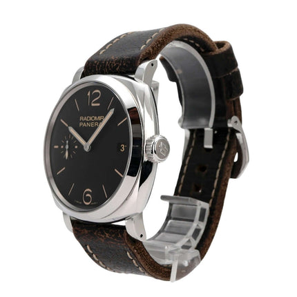 Panerai Radiomir 1940 3 Days PAM00514 mit schwarzem Zifferblatt und braunem Lederarmband