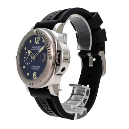 Panerai Luminor Submersible Automatic Acciaio Blue 44 PAM00731 Uhr mit blauem Zifferblatt und Kautschukband