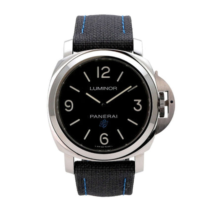 Panerai Luminor Base Logo Acciaio 44 PAM00774 mit schwarzem Zifferblatt und Textilarmband