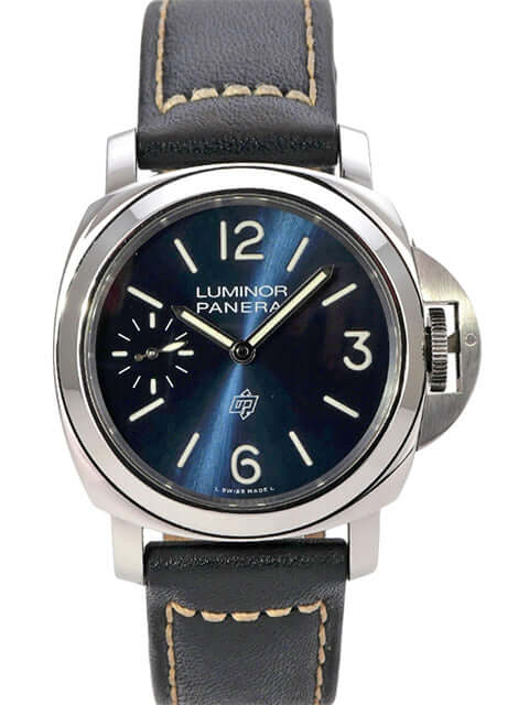 Panerai Luminor Blu Mare 44 PAM01085 Uhr mit blauem Zifferblatt und schwarzem Lederarmband
