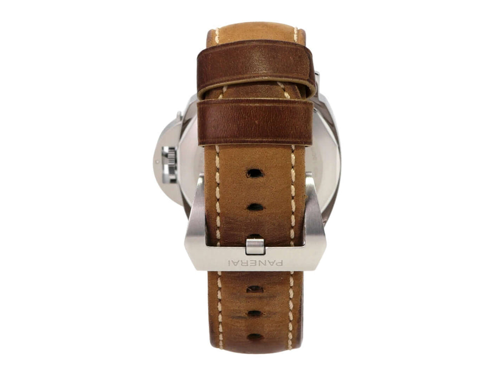 Panerai Luminor Base Logo 44 PAM01086 Uhr mit braunem Lederarmband und Edelstahlgehäuse