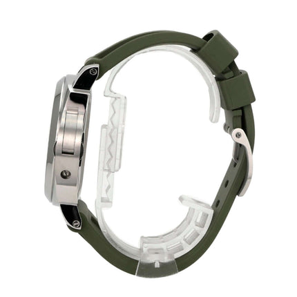 Panerai Luminor Base Logo 44 PAM01087, Edelstahl, grünes Kautschukband, Seitenansicht