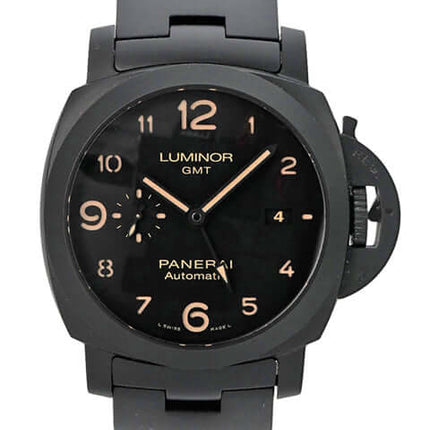 Panerai Luminor 1950 3 Days GMT Automatic Tuttonero PAM01438 aus schwarzer Keramik mit schwarzem Zifferblatt