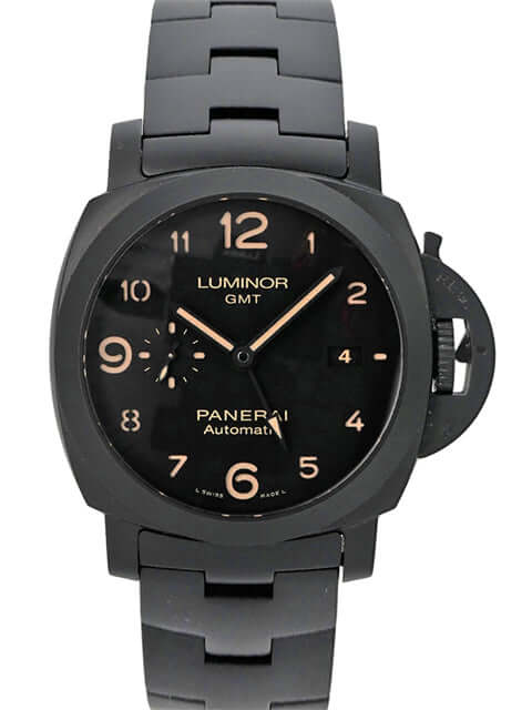 Panerai Luminor 1950 3 Days GMT Automatic Tuttonero PAM01438 aus schwarzer Keramik mit schwarzem Zifferblatt