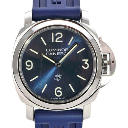 Panerai Luminor Base Logo 44 PAM01623 mit blauem Kautschukband und schwarzem Zifferblatt, Ref. PAM01623.