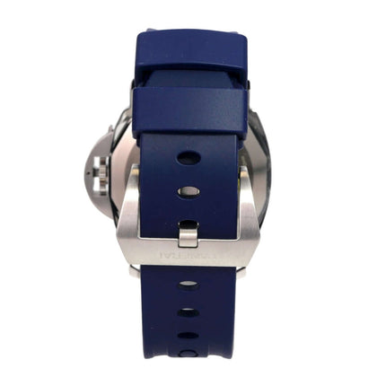 Panerai Luminor Base Logo 44 PAM01623 blaues Kautschukband mit Dornschließe aus poliertem Edelstahl