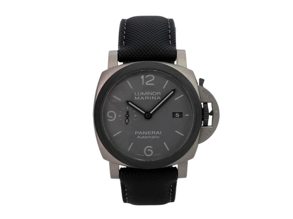 Panerai Luminor Marina 44 TuttoGrigio PAM01662 Titanuhr mit grauem Zifferblatt und schwarzem Textilarmband
