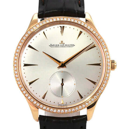 Jaeger-LeCoultre Master Grande Ultra Thin Q1272501 mit 18 kt Roségold und braunem Alligatorlederband.