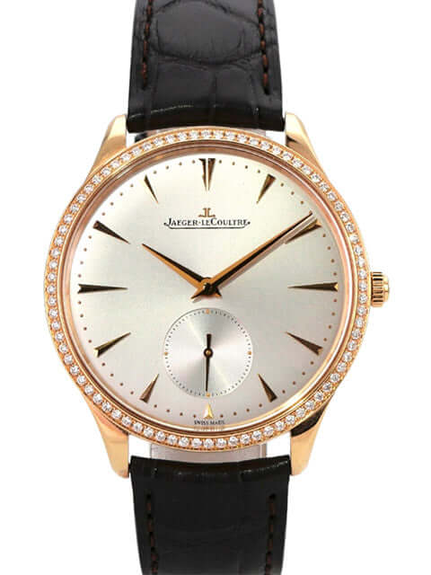 Jaeger-LeCoultre Master Grande Ultra Thin Q1272501 mit 18 kt Roségold und braunem Alligatorlederband.