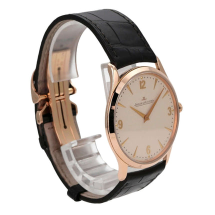 Jaeger-LeCoultre Master Ultra Thin 38 1342420 mit 18 kt Roségold-Gehäuse und braunem Alligatorlederband