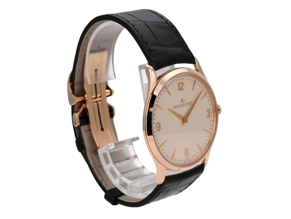 Jaeger-LeCoultre Master Ultra Thin 38 1342420 mit 18 kt Roségold-Gehäuse und braunem Alligatorlederband