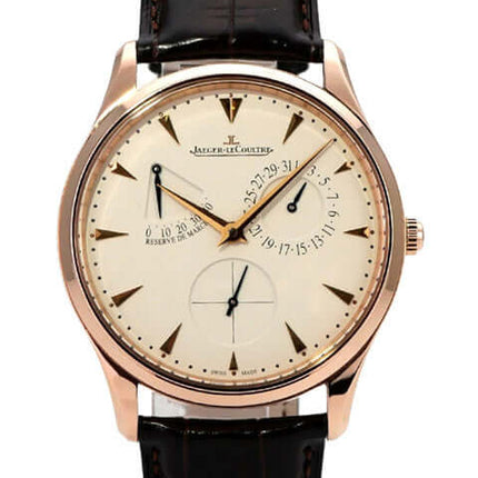 Jaeger-LeCoultre Master Ultra Thin Reserve de Marche Rotgold Q1372520, 18 kt Rotgold, braunes Lederband, eierschalenfarbenes Zifferblatt