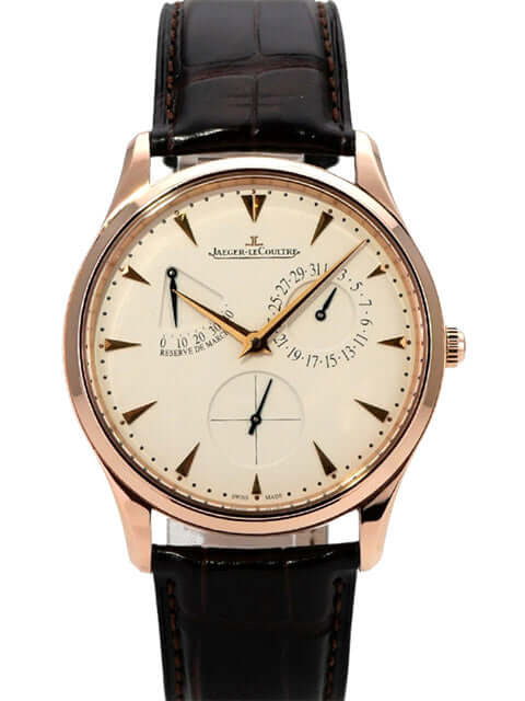 Jaeger-LeCoultre Master Ultra Thin Reserve de Marche Rotgold Q1372520, 18 kt Rotgold, braunes Lederband, eierschalenfarbenes Zifferblatt