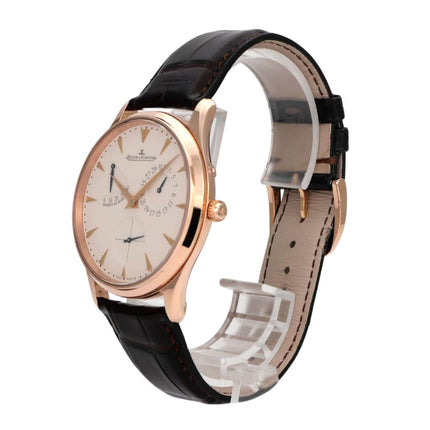 Jaeger-LeCoultre Master Ultra Thin Reserve de Marche Rotgold Q1372520 mit braunem Lederarmband