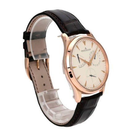 Jaeger-LeCoultre Master Ultra Thin Reserve de Marche Rotgold Q1372520 mit braunem Lederarmband
