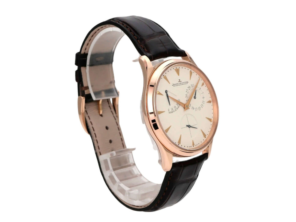 Jaeger-LeCoultre Master Ultra Thin Reserve de Marche Rotgold Q1372520 mit braunem Lederarmband