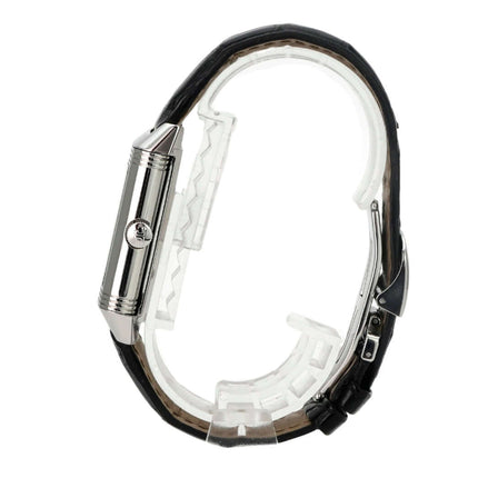 Jaeger-LeCoultre Reverso Grande Taille Q2708411, Gehäuse aus Edelstahl, schwarzes Lederarmband, gebraucht
