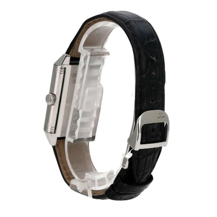Jaeger-LeCoultre Reverso Grande Taille Q2708411 Uhr aus Edelstahl mit schwarzem Lederarmband und Faltschließe