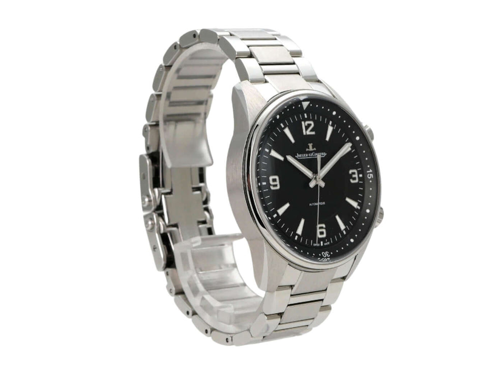 Jaeger-LeCoultre Polaris Automatic Q9008170 Edelstahl Uhr mit schwarzem Zifferblatt und polierter Oberfläche