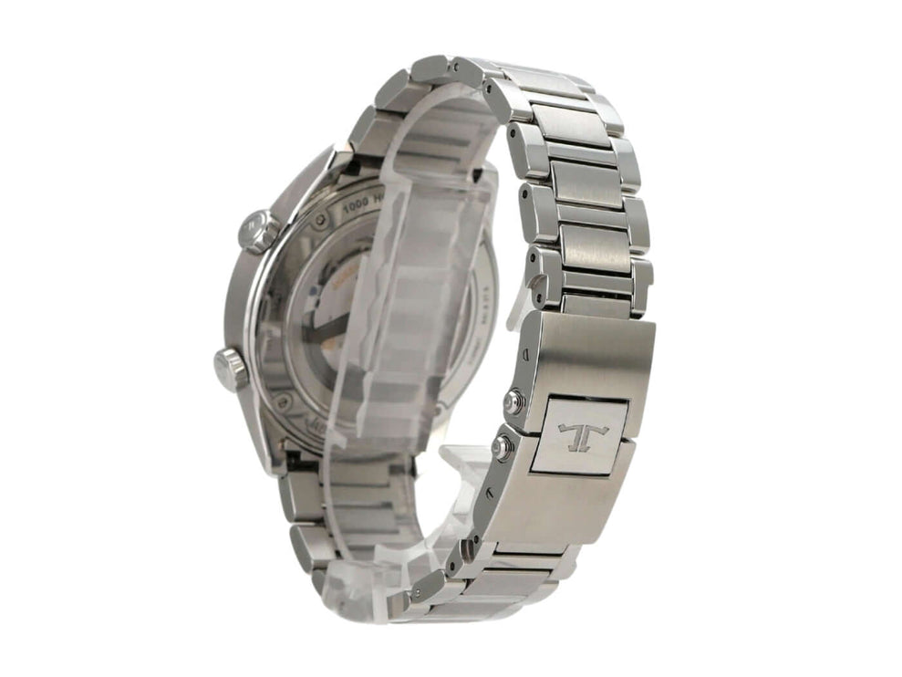 Jaeger-LeCoultre Polaris Automatic Q9008170 Uhr mit polierter Edelstahlband und Sichtfenster-Gehäuse.