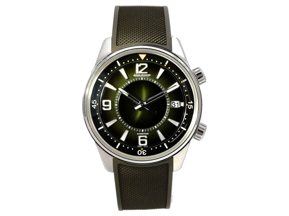 Jaeger-LeCoultre Polaris Date Q906863J Automatik-Uhr aus Edelstahl mit grünem Zifferblatt und Kautschukband