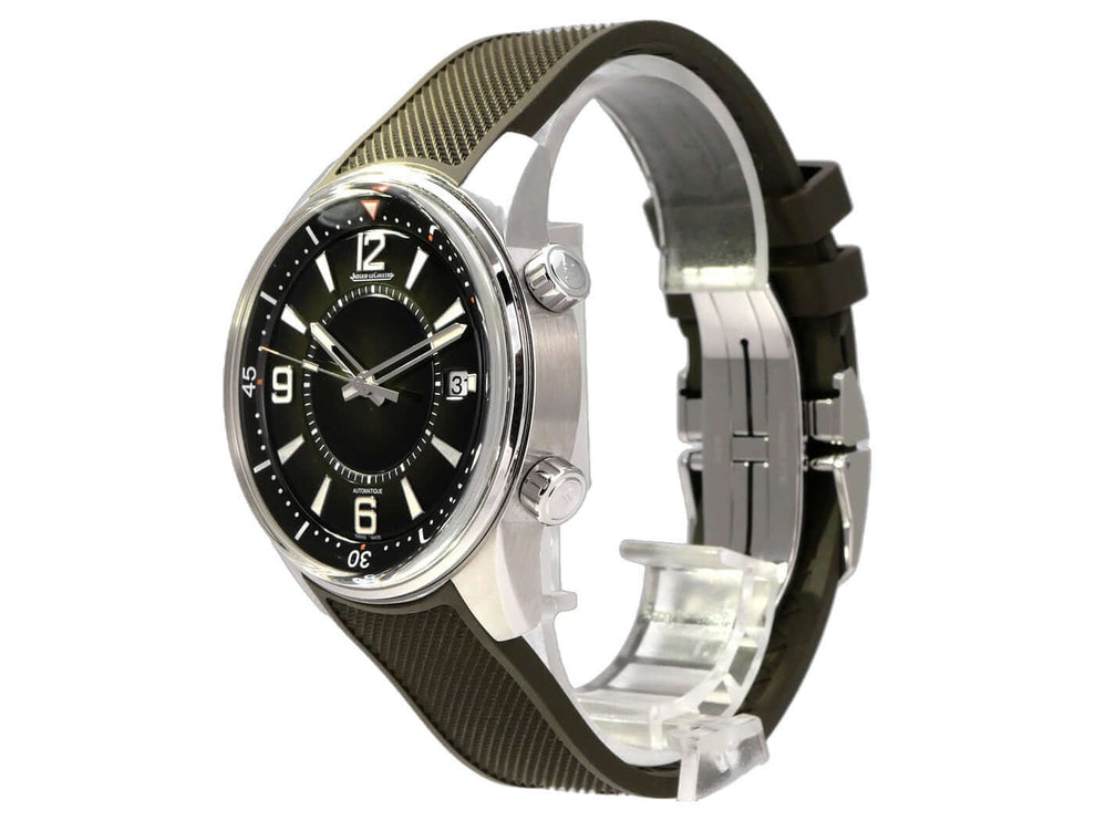 Jaeger-LeCoultre Polaris Date Q906863J Automatik-Uhr aus Edelstahl mit grünem Zifferblatt und Kautschukband