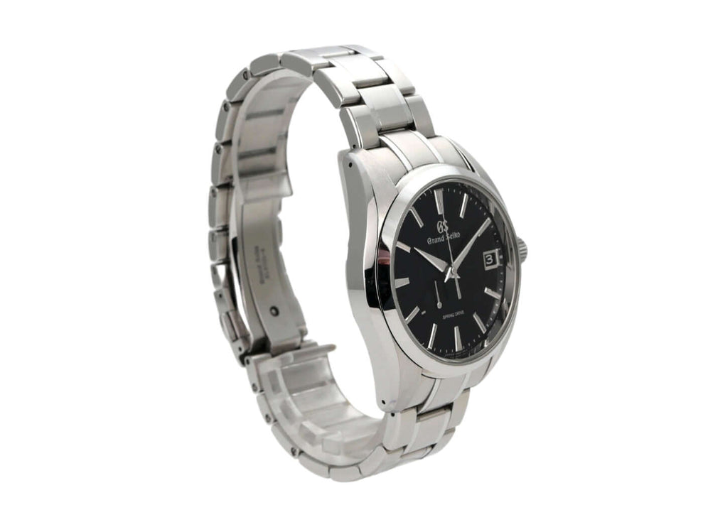 Grand Seiko Heritage Spring Drive 41 SBGA469G Uhr mit schwarzem Zifferblatt und Edelstahlarmband