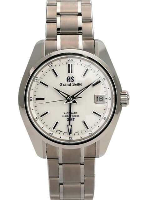 Grand Seiko 44GS 55th Anniversary GMT SBGJ255G, Edelstahlarmband, silberfarbenes Zifferblatt, Automatikwerk, 41 mm.