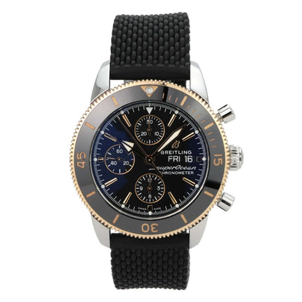 Breitling Superocean Heritage II Chronograph 44 U13313121B1S1 mit schwarzem Zifferblatt und Kautschukband