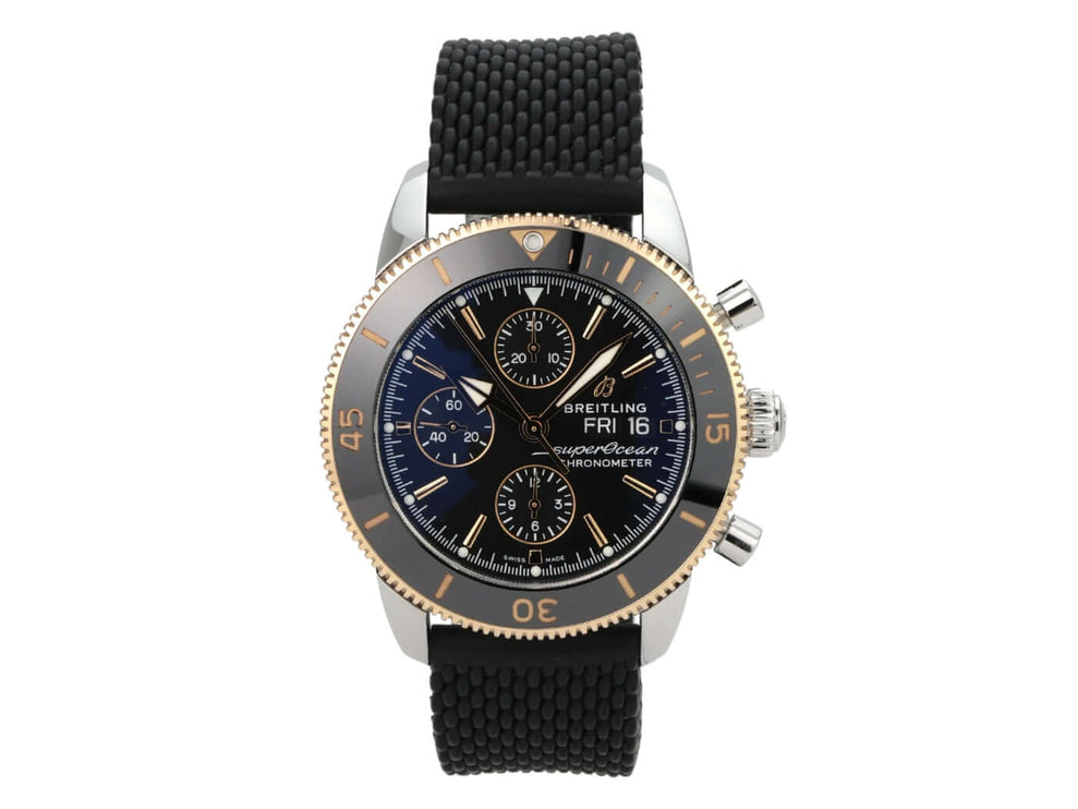 Breitling Superocean Heritage II Chronograph 44 U13313121B1S1 mit schwarzem Zifferblatt und Kautschukband