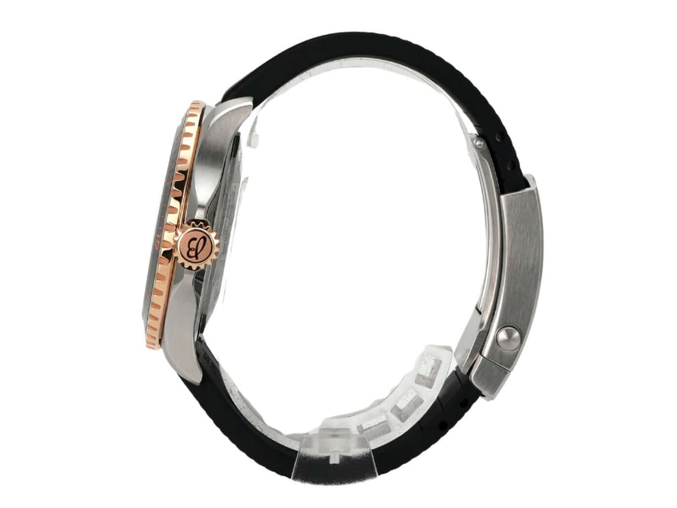 Breitling Superocean Automatic 42 U17375211B1S1 Armbanduhr seitliche Ansicht mit Edelstahl- und Roségold-Gehäuse.