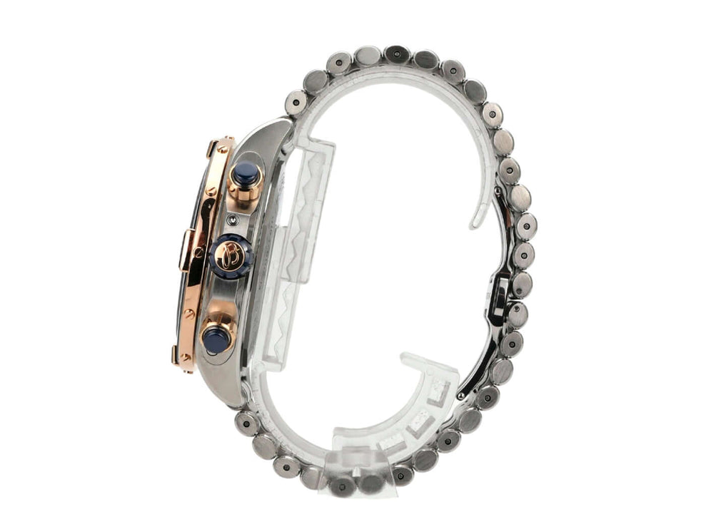 Seitenansicht der Breitling Super Chronomat 44 Four-Year Calendar U19320161C1U1 mit Edelstahl und Rotgold Armband.