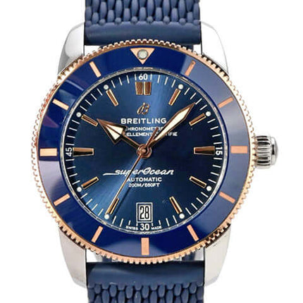 Breitling Superocean Heritage II B20 Automatic 42 UB2010161C1S1 mit blauer Keramikeinlage und Kautschukband