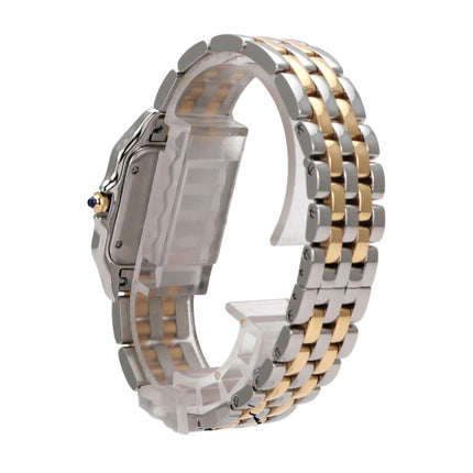 Seitenansicht der Cartier Panthère de Cartier Uhr mit Edelstahl- und Gelbgold-Armband, Ref. W2PN0014.