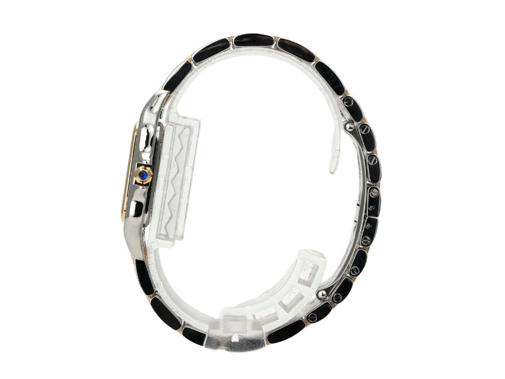 Detailansicht des Cartier Panthere de Cartier Edelstahl Gelbgold W2PN0019 mit Edelstahl- und Gelbgold-Armband.