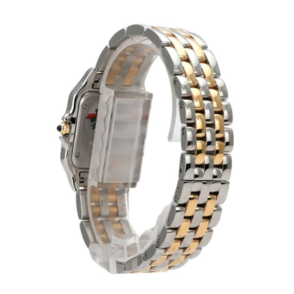 Cartier Panthere de Cartier Edelstahl Gelbgold W2PN0019 Profilansicht des Uhrenarmbands in Edelstahl und Gelbgold.