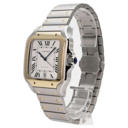 Cartier Santos de Cartier W2SA0009 Edelstahl Gelbgold großes Modell, Luxus-Uhr mit Automatikwerk
